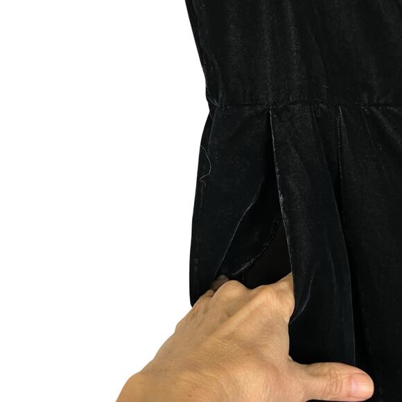 J Crew Cropped Velvet Jumpsuit Pockets Spaghetti Straps Holiday Size 0 (3026) - Picture 4 of 13